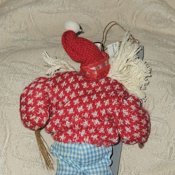BRN VNT Sking Santa Claus Fair Isle Ornament Christmas Folk Art Rustic O… - Picture 4 of 5